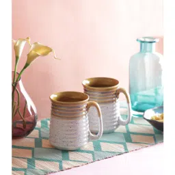 Stoneware White 300 ML Mugs- Set of 2 by VarEesha-picture-32