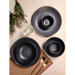 VarEesha Black Ceramic Sparkle Matt 10 Pcs Dinner Set-picture-43
