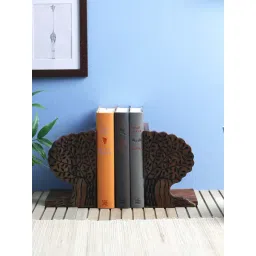 VarEesha Brown Sheesham Wood Banyan Tree Shaped Bookend - Set of 1-picture-27