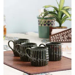 vareesha Devin 175ml Green (Set of 4) Ceramic Coffee Mug-picture-36
