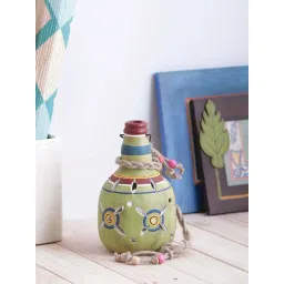 VarEesha Earthen Sparkle Green Terracotta Hanging Lantern Lamp Tea Light-picture-10