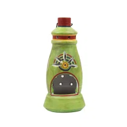 VarEesha Earthen Sparkle Green Terracotta Hanging Lantern Lamp Tea Light image 5