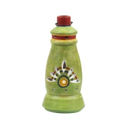 VarEesha Earthen Sparkle Green Terracotta Hanging Lantern Lamp Tea Light image 4