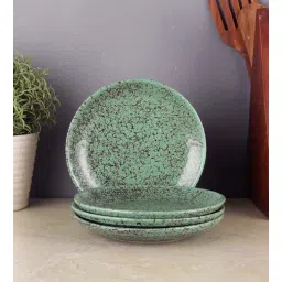 vareesha Foliage 7 Inch Green Ceramic (Set of 4) Quarter Plate-picture-16