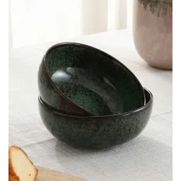 vareesha Foliage Green Ceramic Serving Bowls (Set of 2)-picture-18