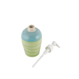 VarEesha Green & Blue Printed Ananda Ceramic Soap Dispenser image 2