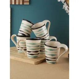 VarEesha Mugdhaa Off White Ceramic Coffee Mugs (150 ml) - Set of 6-picture-41