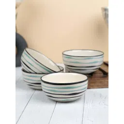 VarEesha Off-White Ceramic Small Serving Bowl (0.35 L) - Set of 4-picture-48