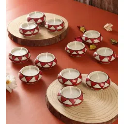 vareesha Red Ceramic (Pack of 12) Tea Light Holders-picture-40