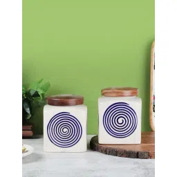 VarEesha Red Ceramic Square Jars - Set of 2-picture-35