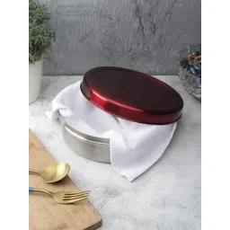 VarEesha Red Stainless Steel Chapati Box with Lid - Set of 1-picture-47