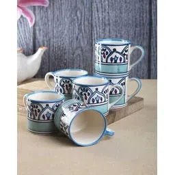 vareesha Set of 6 Floral Print Ceramic Cups-picture-28