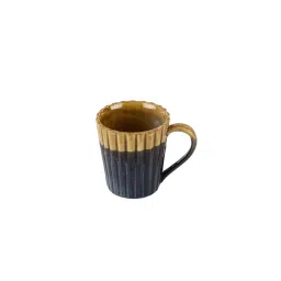 VarEesha The Mug Shot Navy & Brown Ceramic Coffee Mug (0.325 L) - Set of 2 image 3