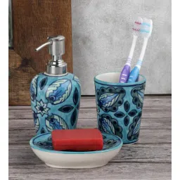 vareesha Vrinda Green Ceramic (Set of 3) Bath Accessory Set-picture-17