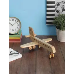 VarEesha Wheels of Wood Beige Pine Wood Decorative Airbus - Set of 1-picture-20