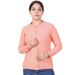 Varenyam Women Peach Solid Acrylic Round Neck Long Sleeves Long Sweater-picture-41