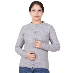 Varenyam Women Self Design Acrylic Cardigan-picture-33