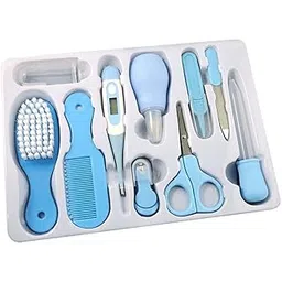 VARENYYA Baby Healthcare and Grooming Kit, Baby Safety Set Baby Comb, Brush, Finger Toothbrush, Nail Clippers, Scissors, Nasal Aspirator, Baby Essentials Nursery Care Kit (Blue)-picture-23