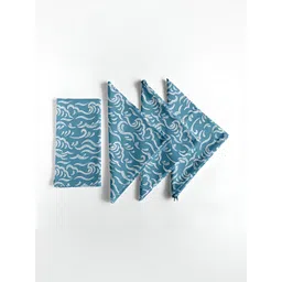 Vargottam 12-Pcs Blue & White Printed Cotton Table Napkins-picture-31