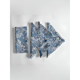 Vargottam 12-Pcs Blue & White Printed Cotton Table Napkins-picture-15