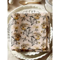 Vargottam 12-Pcs Cream Colored & Black Printed Cotton Table Napkins-picture-20