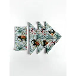 Vargottam 12-Pcs Green & Black Printed Cotton Table Napkins-picture-30