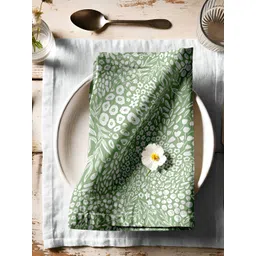 Vargottam 12-Pcs Green & White Printed Cotton Table Napkins-picture-42