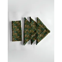 Vargottam 12-Pcs Olive Green Printed Cotton Table Napkins-picture-38