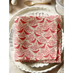 Vargottam 12-Pcs Red & Off White Printed Cotton Table Napkins-picture-23