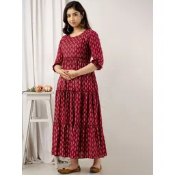 VARICOS Women Ethnic Motifs Printed Flared Sleeves Maternity Anarkali Kurta image 4