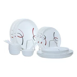 Varmora Dinner Set 25pcs | Stylish & Durable Dinnerware Set | Microwave & Dishwasher Safe | Elegant Tableware for Home & Parties- Assorted (Striped)-picture-40