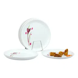 Varmora Nova BPA Free Plastic Round Dinner Plate | Microwave Safe| Great For Outdoor picnics | Best for Occasions & Quick Meals ( Set of 6 |Assorted White Design )-picture-37