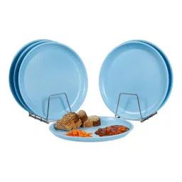 Varmora Plastic Round Dinner Plate- BPA Free| Microwave Safe| Great For Outdoor picnics | Best for Occasions & Quick Meals ( Set of 6 |Sky Blue )-picture-34