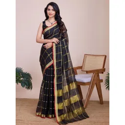 VARNI FABRICS Checked Zari Fusion Kota Saree-picture-31