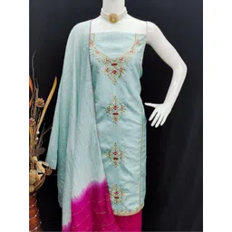 VARNI FABRICS Embroidered Pure Cotton Unstitched Dress Material-picture-36