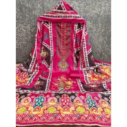 VARNI FABRICS Printed Art Silk Unstitched Dress Material-picture-11