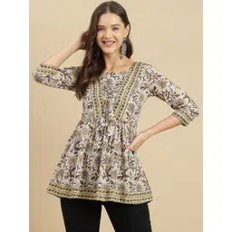 Varun Handicraft Floral Print Cotton Peplum Top-picture-30