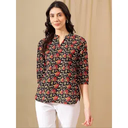 Varun Handicraft Floral Print V-Neck Cotton Top-picture-39
