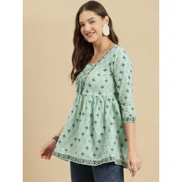 Varun Handicraft Print Ethnic Cotton Peplum Top-picture-31