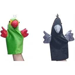 Wild Domestic Animals & Birds Storytelling Hand Puppets Rabbit & Tortoise | Hand Puppet for Babies | Hand Puppets for Kid's Learning Playing/Gift for Kids | Puppet Toy (Crow&Parrot)-image-31
