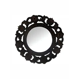 VAS collection home Black Self Design Wooden Wall Mirror-picture-38