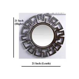 VAS collection home Black Textured Wooden Wall Mirror image 2