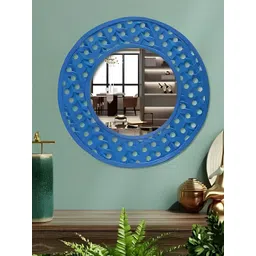 VAS collection home Blue Round Wall Decor Mirror image 1