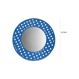 VAS collection home Blue Round Wall Decor Mirror image 4