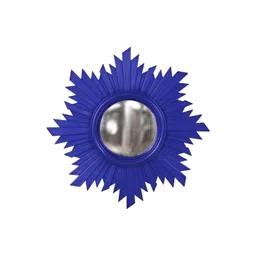 VAS collection home Blue Textured Wooden Wall Mirror-picture-30