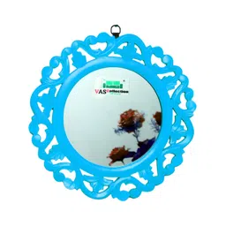 VAS collection home Blue Textured Wooden Wall Mirror-picture-25