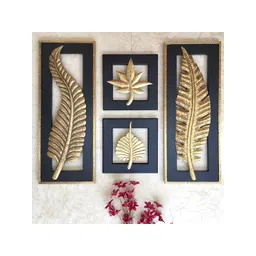 VAS collection home Brown & Black 4 Pieces Textured Wooden Wall Decor-picture-23