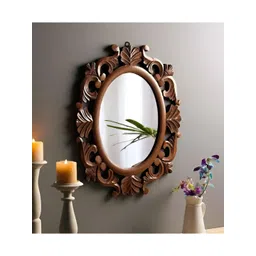 VAS collection home Brown Textured Oval Mirror-picture-17