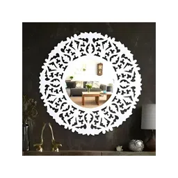 VAS collection home Ethnic Motifs White Round Shape Wall Decor Mirror-picture-34