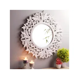 VAS collection home Ethnic Motifs White Wooden Mirror Frame-picture-25